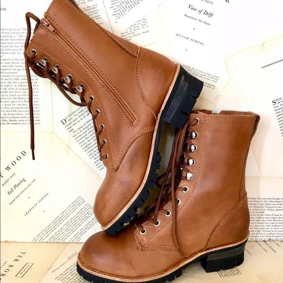 Jeffrey Campbell Boot Leather Combat Moto Lace Up - Picture 7 of 8